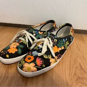 Keds Black Floral Canvas Sneakers